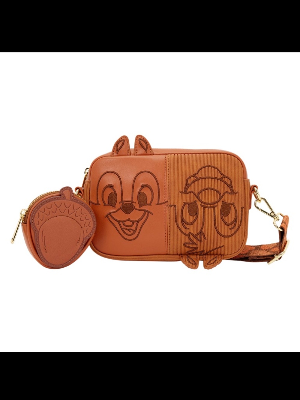 Loungefly Disney Chip 'n' Dale Corduroy Sling Crossbody Bag with Coin Bag